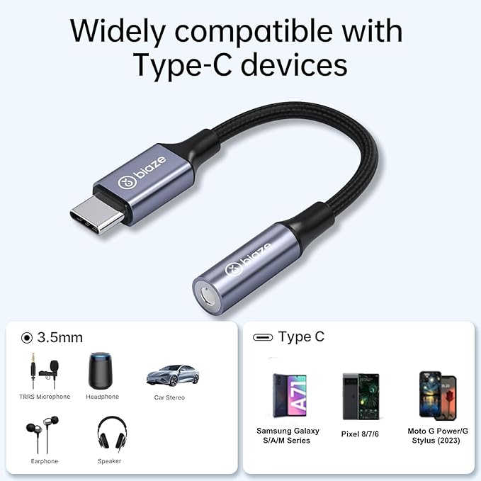 USB C to 3.5mm Headphone Jack Adapter, USB C to Aux Audio Dongle Adapter - Image 3