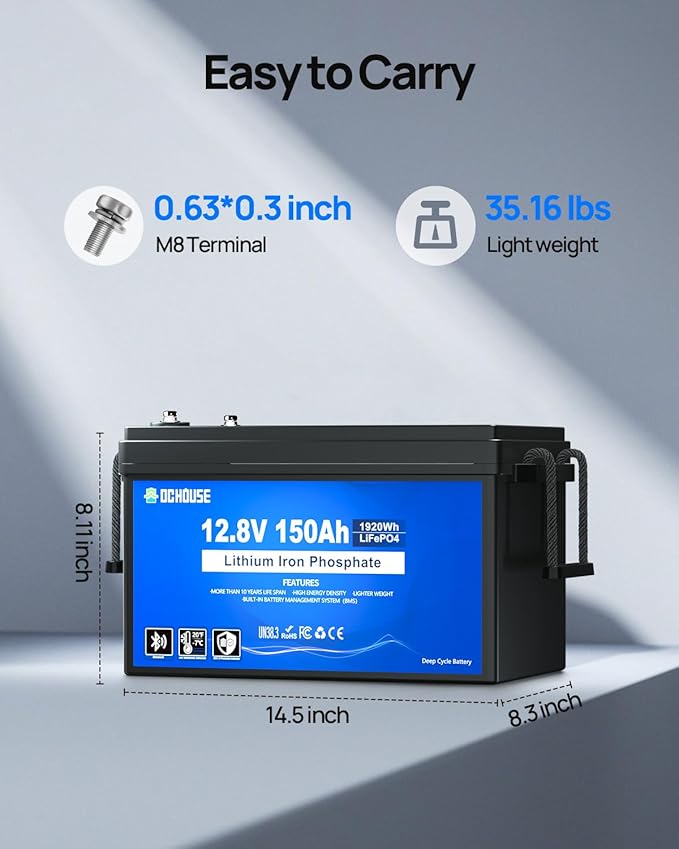 DC HOUSE 12V 150Ah LiFePO4 Lithium Battery - Image 6