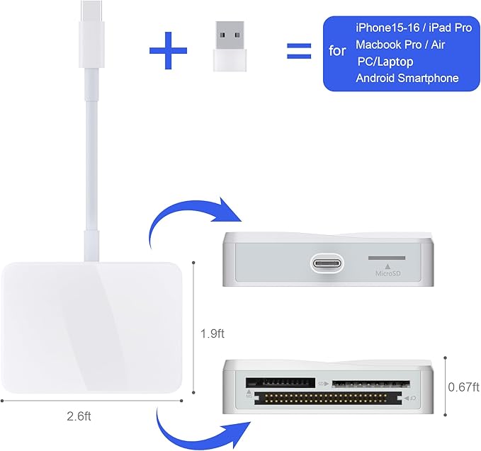 SD Card Reader, 4 in 1 USB C to CF/SD/TF/MS Card Reader - Image 4