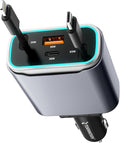 Retractable Car Charger USB C 131W 4-in-1 Fast Charging by TOENNESEN