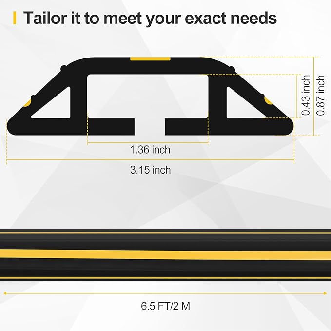 Floor Cord Cover 6.5Ft Heavy Duty PVC Floor Cable Protector Electric Cord Hider - Image 2