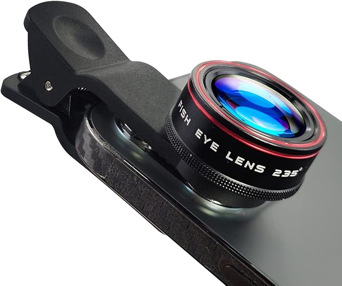Phone Camera Lens, Clip on Cell HD Phone Fisheye Lens kit, 235° Fisheye Lens by Boysinglens