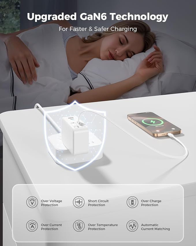 SUPERONE Retractable iPhone Charger, 4-Port USB C Charger Block, iPhone - Image 7