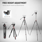 NEEWER 72" Fluid Head Video Tripod Monopod, Aluminum Alloy QR Plate Compatible - Image 4