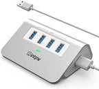 intpw USB 3.0 Hub, Aluminum 4 Port USB Data Hub 3.0 Port Extender Splitter by intpw