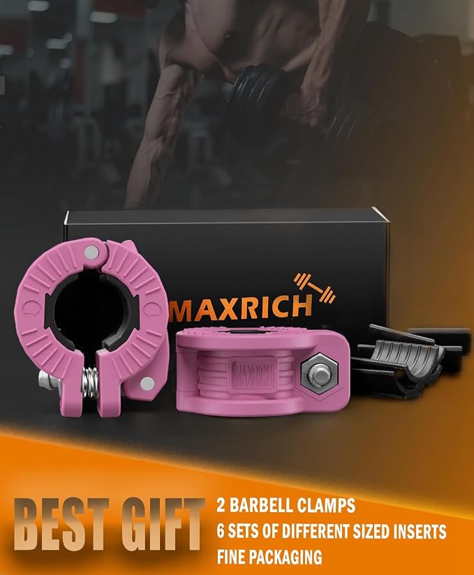 MAXRICH Barbell Clamp 1 inch Multiple Sizes & Adjustable Weight Clips - Image 7