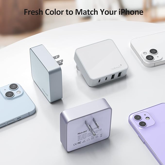 Nekmit USB C Charger, Thin Flat 52W 4-Port Fast Wall Charger - Image 6