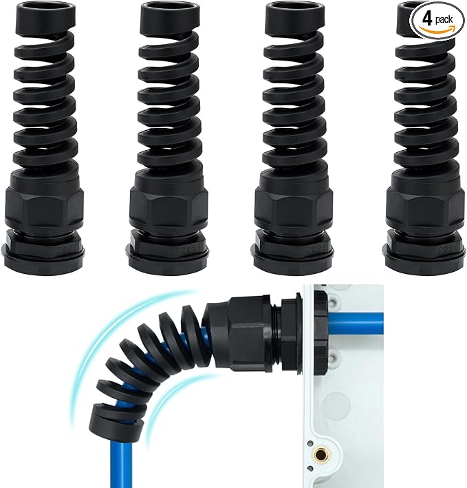 4 Pcs Waterproof Cable Gland, PG21 Thread, waterproof wire grommet Strain by Aandxmok