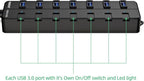 VEMONT USB hub, Computer Peripheral Equipment 7-Port USB 3.0 hub - Image 5