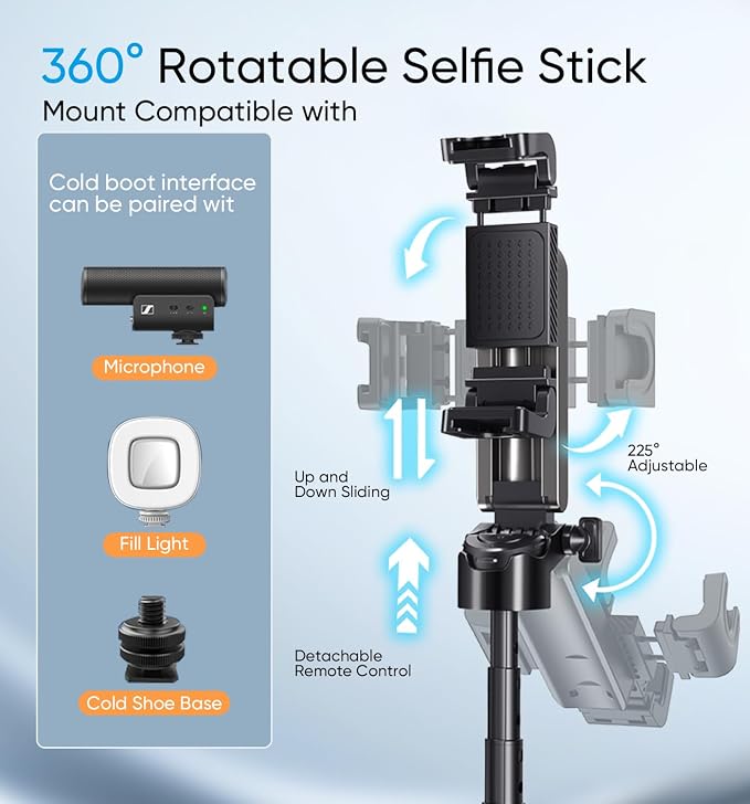 MAGIC JOHN Phone Tripod, Portable Selfie Stick, Pocket Size Tripod - Image 5