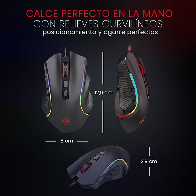 Redragon M602 Gaming Mouse, Ergonomic RGB Gaming Mouse Wired - Image 3