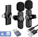 Wireless Lavalier Microphone for iPhone7-14, Wireless Clip Mic, Clip on by Aisizon