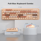 KNOWSQT Wireless Keyboard and Mouse Combo, MilkTea 104 Keys Full-Sized 2.4 GHz - Image 7