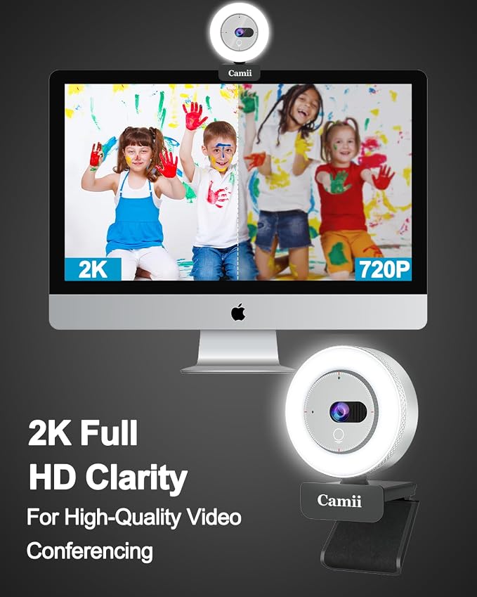 2K Webcam with Light, HD Webcam - Image 2