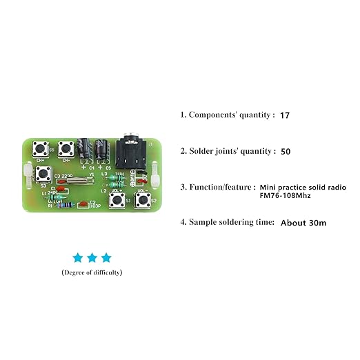 Soldering Practice Kit DIY Stereo Radio Plug-in Circuit Kit Learn Soldering Kit - Image 2