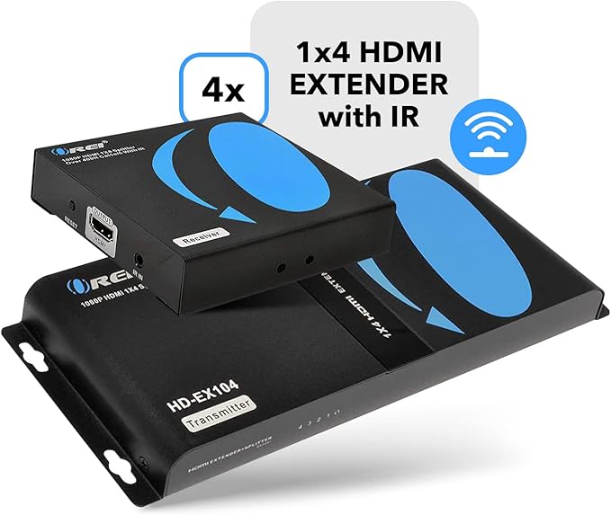 OREI 1x4 HDMI Extender Splitter Over Single Cable CAT6/7 1080P - Image 5