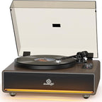 Vinyl Record Player Built in HiFi Stereo Speakers BT Wireless Input Belt Drive by seasonlife