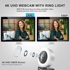4K Webcam with Light, HD Webcam - Image 2