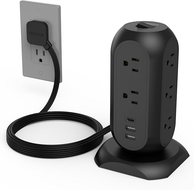 TESSAN Surge Protector Power Strip Tower by TESSAN