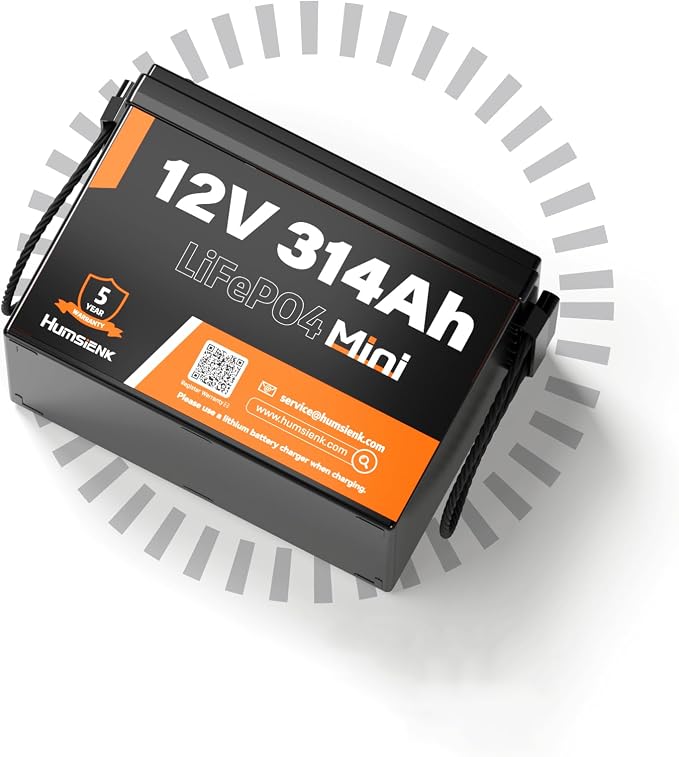 12V 300Ah LiFePO4 Lithium Mini Battery, Max. 4019Wh Energy, 15000+ Deep Cycles by HumsiENK