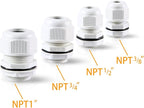 XHF 2 Pcs 1" IP68 Strain Relief Nylon Cord Grip Waterproof NPT Cable Glands - Image 7