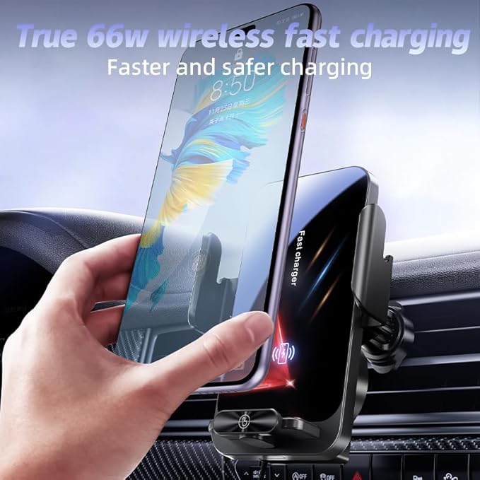 Magnetic Phone Holder Car Wireless Charger, 66W Fast Charging Phone Mount 360 - Image 4