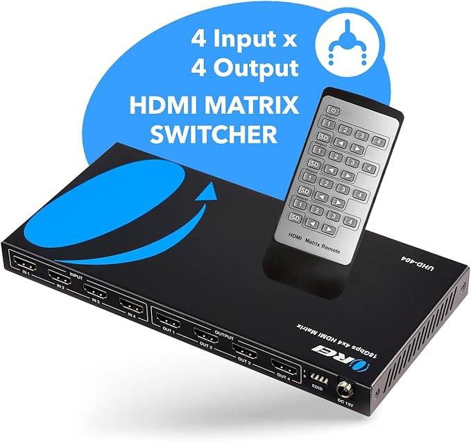 OREI 4x4 HDMI 4K Matrix Switch/Splitter, - Image 8