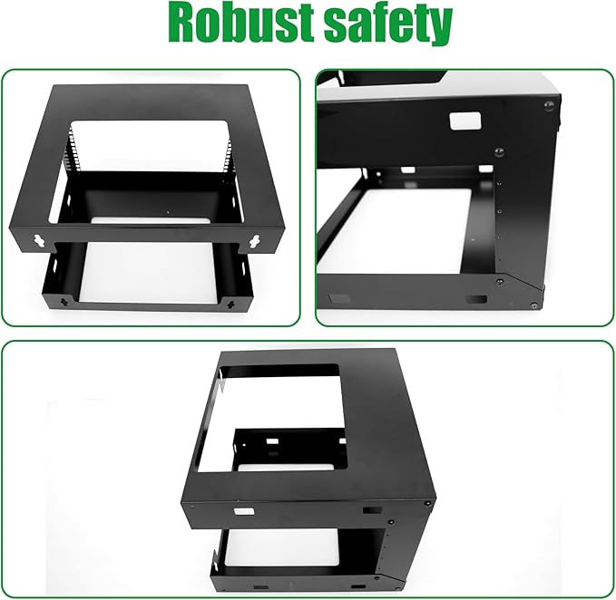 9U Wall Mount Open Frame 19 Inch Server Equipment Rack Wall Mountable Heavy - Image 6