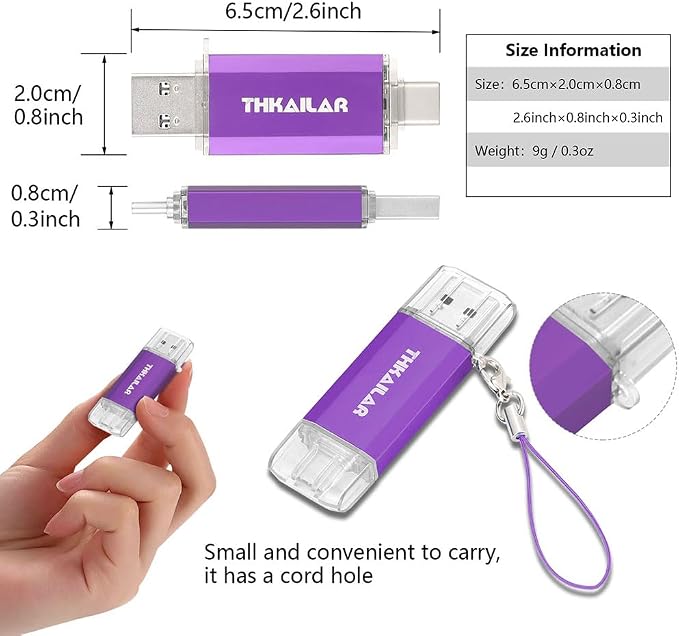 Thkailar 1TB USB C Flash Drive 3.1 USB A and Type C Ports, Thumb Drive - Image 8