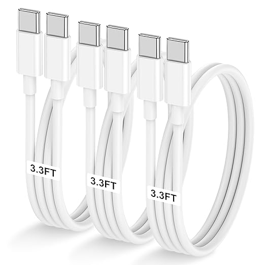 3-Pack 3.3FT 60W USB C to USB C Cable, Type C to Type C Cable, Fast Charging by LOFPYE
