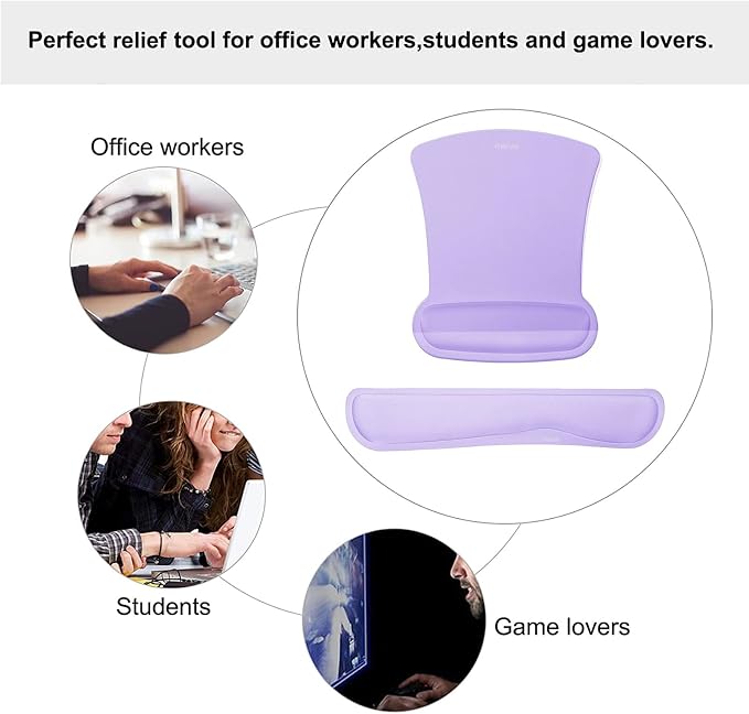 MOSISO Wrist Rest Support for Mouse Pad & Keyboard Set, Ergonomic Mousepad - Image 6