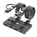 USB C Switch&USB A Switch 2 in 1, USB switcher 2 Computers Sharing USB C & A by ZIYUETEK