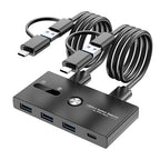 USB C Switch&USB A Switch 2 in 1, USB switcher 2 Computers Sharing USB C & A by ZIYUETEK