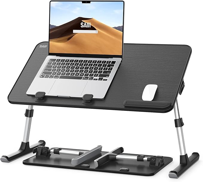 Desk, SAIJI Adjustable Laptop Stand, Breakfast Tray, 5 Heights, 4 Angles by SAIJI