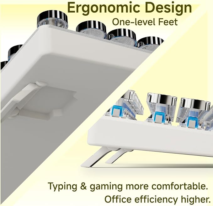 EWEADN TK100 Typewriter Style Wired Mechanical Keyboard, 104 Keys Aesthetic - Image 7