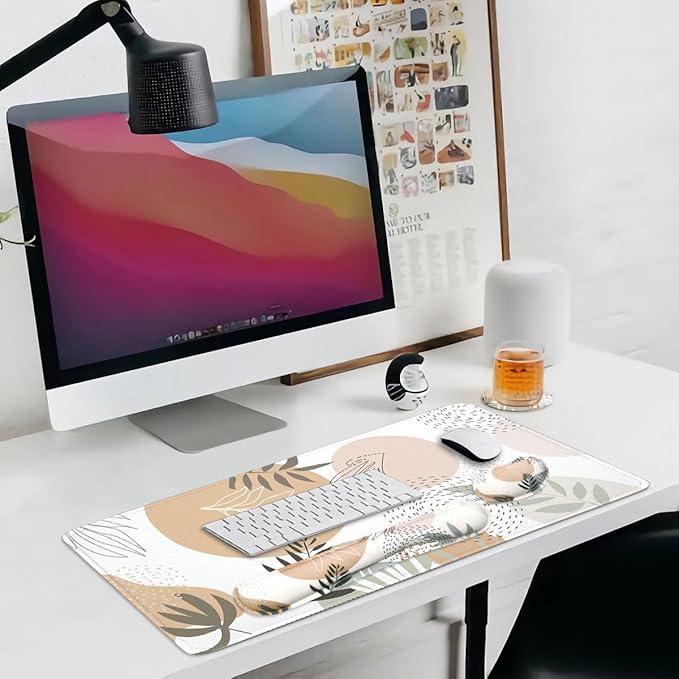 Keyboard Mouse Pad Set, Extended Mouse Pad+Keyboard Wrist Rest Support - Image 7