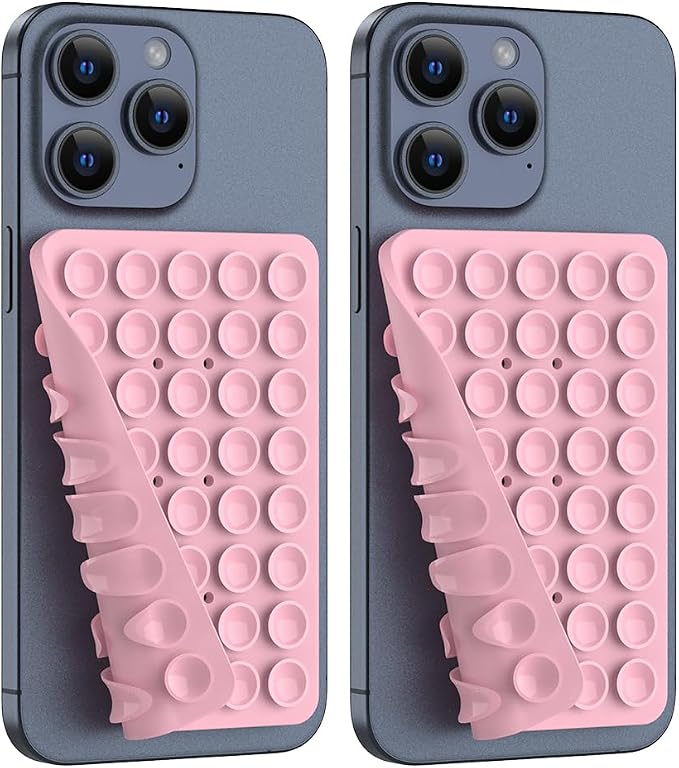 2PACK Silicone Double Sided Suction Phone Case Mount, Detachable Hands Free & by CMZZ