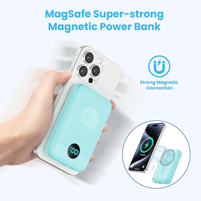 Magnetic Portable Charger 10800mAh, 4-in-1 Wireless Power Bank - Image 3