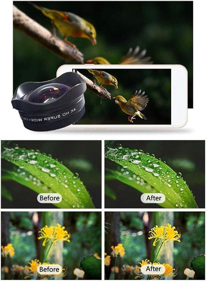 Andoer 4K Smartphone Camera Lens 0.45X Wide Angle 15X Macro Phone Lens - Image 3