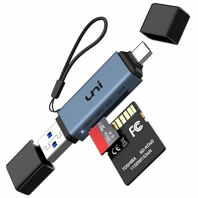 SD Card Reader, uni High-Speed USB C to Micro SD Card Adapter USB 3.0 Dual Slots by uni