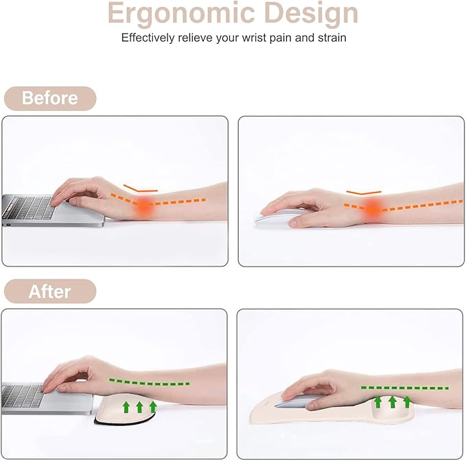 MOSISO Wrist Rest Support for Mouse Pad & Keyboard Set, Ergonomic Mousepad - Image 3