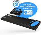 OREI 4K 1x8 HDMI Extender Splitter Multiple Over CAT 6/7 Cable - Image 3