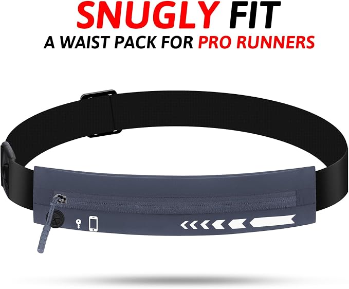USHAKE Slim Running Belt for Women Men-Runners Phone Holder Fanny Pack - Image 2