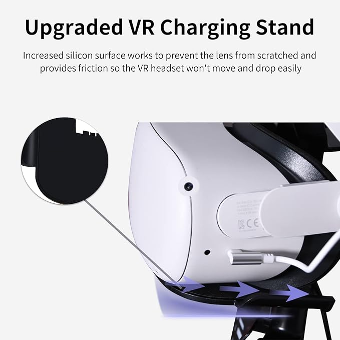 TechKen Charging Stand for Meta Quest 2, VR Headset Charging Dock for Quest 2 - Image 4