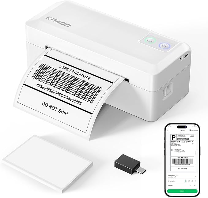 Shipping Thermal Label Printer, 4x6 Portable Label Printer, Support iPhone by KNAON