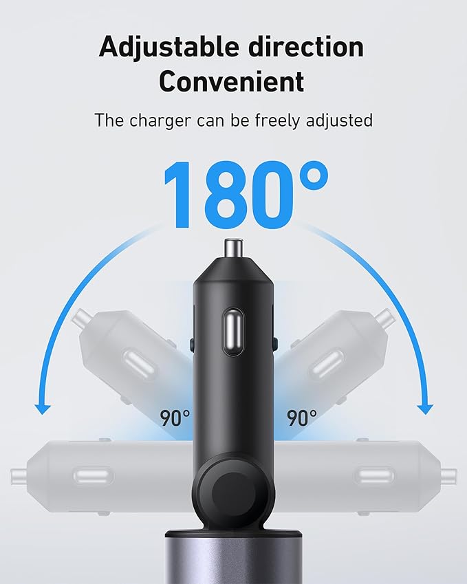 Retractable 4 in 1 Fast Car Charger - 30W Dual USB Type C - Image 6