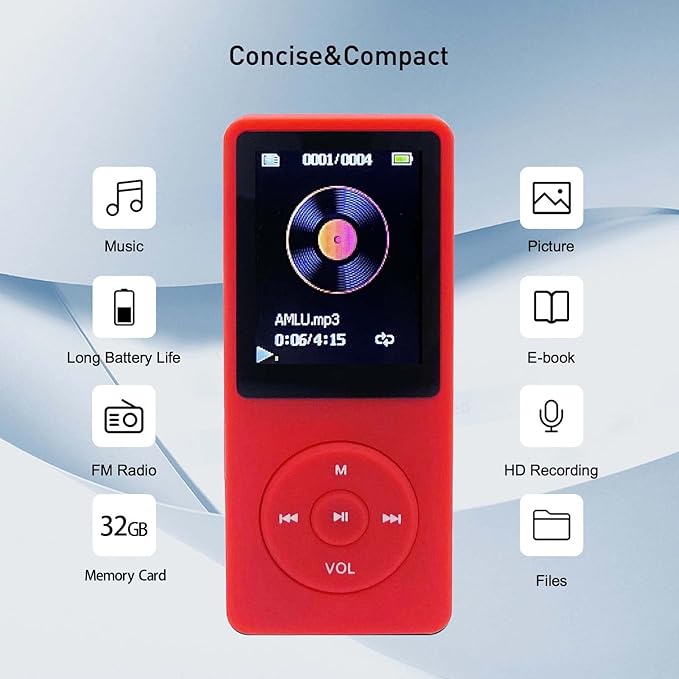MP3 Player 32GB with Speaker Earphones Portable Music Player - Image 2