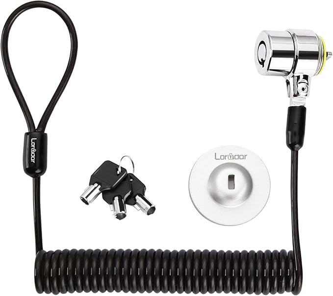 Security Hardware Cable Lock Kit, Retractable Cable Lock Portable Keyed Laptop by LORADAR