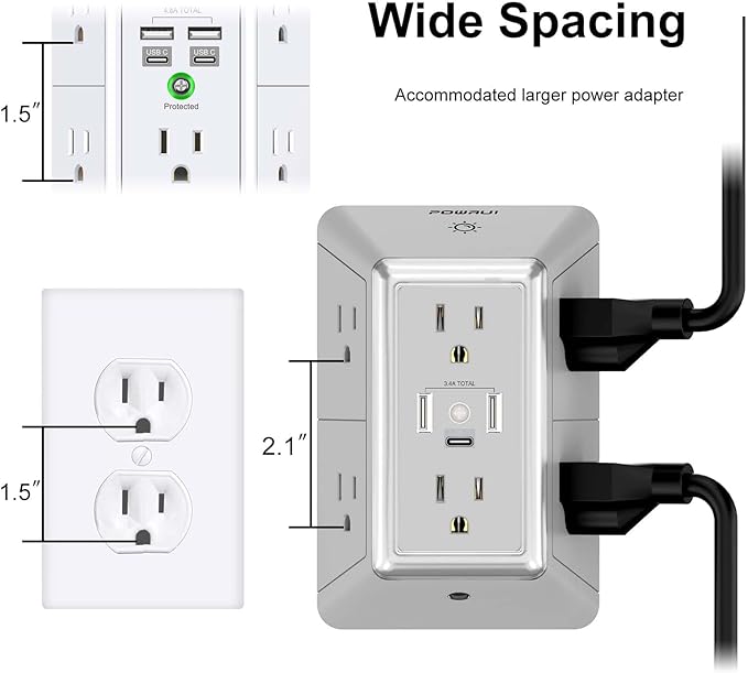 POWRUI Power Strip Surge Protector - Image 7