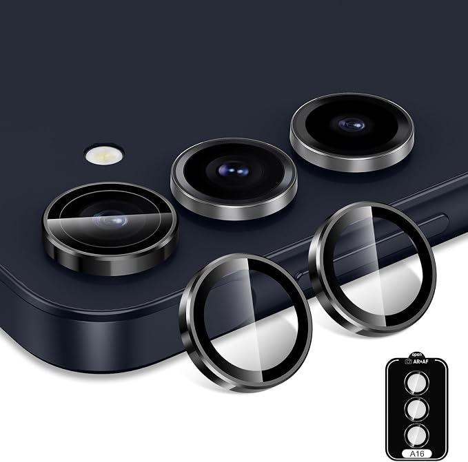 for Samsung Galaxy A16 Camera Lens Protector, Individual Metal Ring Tempered - Image 2